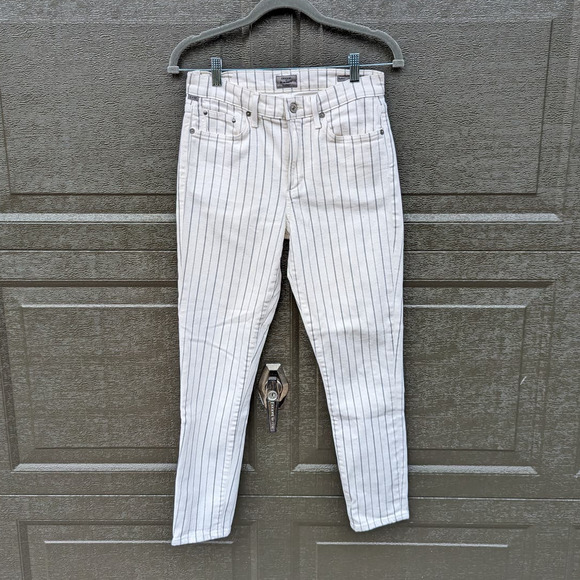 Citizens of Humanity Anthro Rocket Crop Striped High Rise Skinny Jeans - Picture 2 of 8